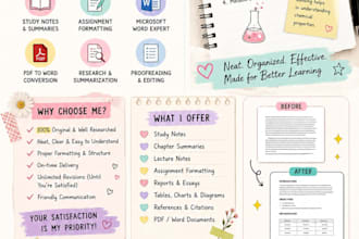 create professional study notes and assignments