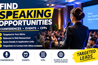 find public speaking opportunities and conference leads, syncade lead