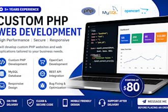 develop a custom PHP mysql website or web application