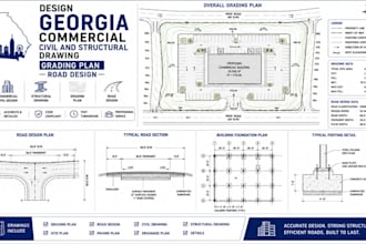 design georgia commercial civil and structural drawing grading plan road design