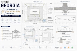 design georgia commercial civil and structural drawing grading plan road design