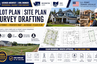 draw plot plans site plans, survey drafting for washington, ohio permits az