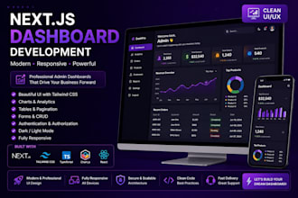 build modern admin dashboard using nextjs react tailwindcss