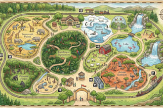 design visitor maps for 2d parks map museums, zoos and campuses