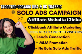 do USA UK solo ads campaign affiliate link promotion and MLM leads