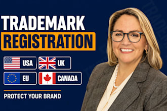 help with trademark search and registration for USA, UK, eu or canada