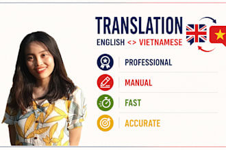 translate english to vietnamese or vietnamese to english in 24 hours