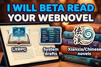 beta read your webnovel litrpg fantasy or system