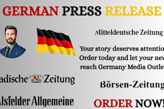 write and distribute german press release to german media sites
