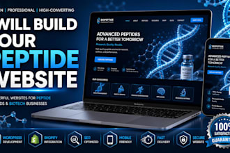 design a professional peptide, biotech, and research website