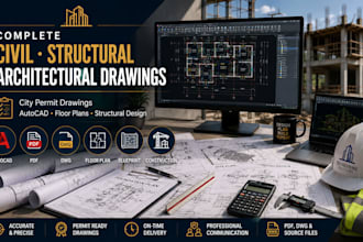 design architect civil and structural drawing permit plan, floor plan in texas