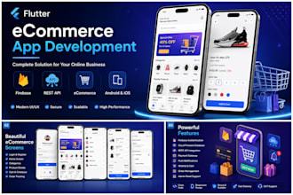 develop a complete flutter ecommerce app with firebase