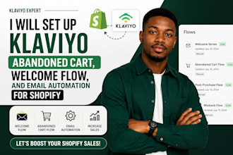 set up klaviyo abandoned cart, welcome flow, and email automation for shopify