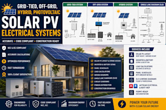 design grid tied, off grid, hybrid, photovoltaic, solar pv electrical systems