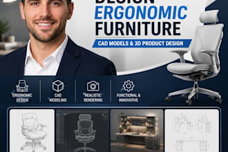 design ergonomic furniture, cad models and 3d product design