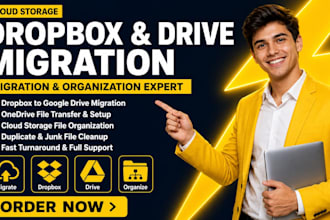 migrate, transfer, and organize dropbox files, google drive and cloud, onedrive