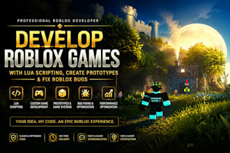 develop roblox games with lua scripting  create prototypes and fix roblox bugs