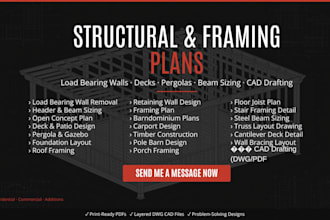 design structural plans load bearing wall removal deck pergola permit plan