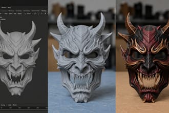 3d print and paint custom 3d cosplay mask 3d helmet cosplay props halloween mask