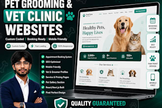 design a pet grooming or vet clinic landing page