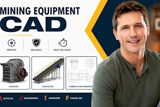 mining equipment cad, crusher technical drawing,conveyor fabrication drafting