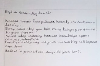 write anything in english with my neat handwriting