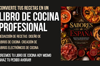 escribir libros de cocina, desarrollar recetas y libros electrónicos de recetas