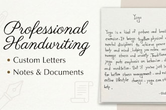 handwrite notes and letters professionally
