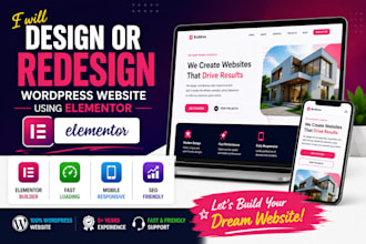 design or redesign a wordpress website using elementor
