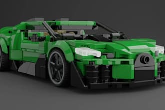 design custom lego moc, lego model, lego vehicle, part list and instructions