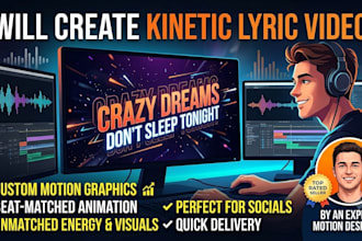 create kinetic intor video with unlimited motion graphic and kinetic lyric video