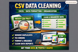 clean, format and organize excel CSV data