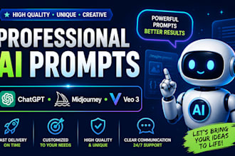 professional ai prompts for chatgpt, midjourney and veo 3