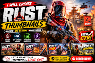 create minecraft thumbnail, horror thumbnails and rust gaming thumbnails