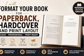 format your book for paperback, hardcover and print layout