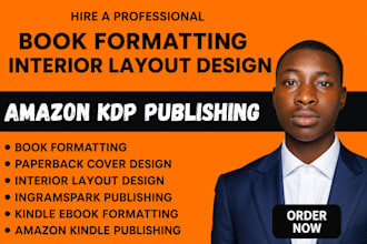 do book formatting, book interior design and book layout for amazon KDP