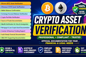 prepare cryptocurrency proof of funds letter and crypto asset verification
