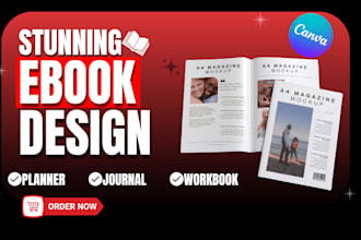 design editable canva ebook, journal, planner and workbook