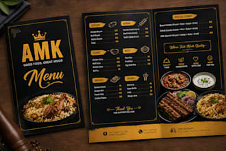 design a professional restaurant menu in canva