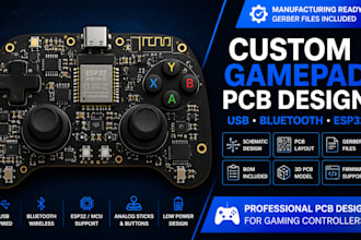 design custom usb or bluetooth gamepad pcb with firmware support