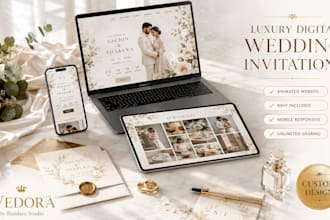 design a premium digital wedding invitation
