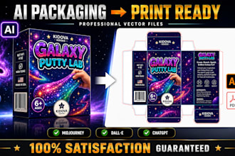 convert ai generated packaging design into print ready vector dieline files cmyk