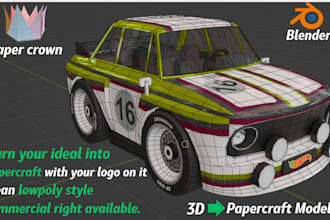 build low poly vehicle papercraft and pepakura templates for easy assemble