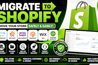 migrate opencart zencart wix woocommerce magento custom website to shopify