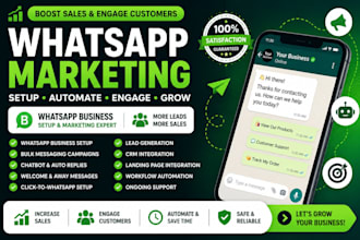 set up whatsapp marketing, bulk messaging, chatbot, and business automation