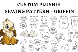 create custom plush sewing pattern soft toy template and stuffed animal pattern