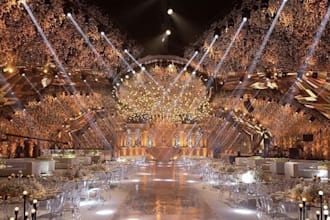 create realistic 3d wedding stage, venue, and event decoration designs