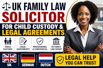 uk family law solicitor for child custody and legal agreements german, dutch, uk