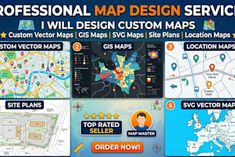 design custom vector maps, gis maps, svg, site plans, and location maps