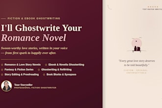 ghostwrite your romance novel or fiction ebook